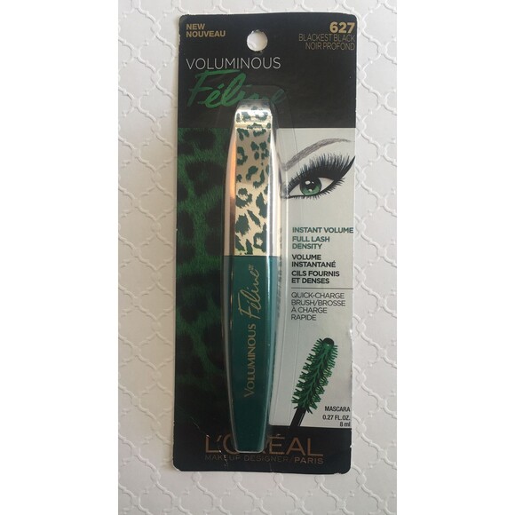 L'Oreal Paris Voluminous Feline Washable Mascara 627 Blackest Black - Lot of 2 - Picture 2 of 4